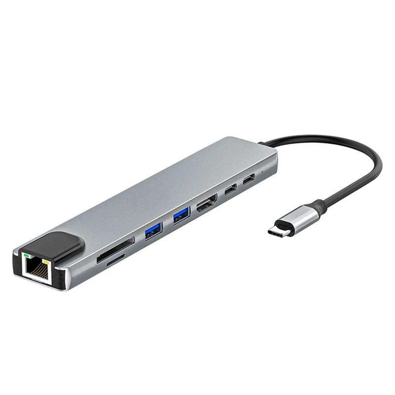 CŸ ŷ ̼, USB 3.0, RJ45 PD USB-C , 4K ޴ Ʈ , SD  TF  ŷ ̼, 8  1